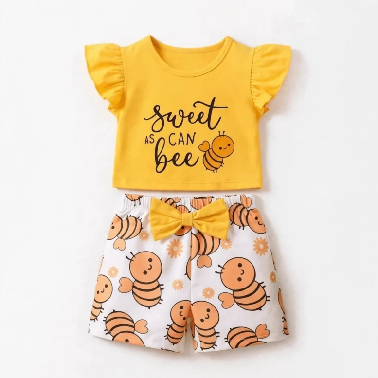 Honey Bee Yellow T-Shirt & Shorts Set
