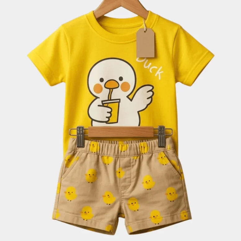Yellow Duck T-Shirt & Shorts Set